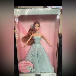 Mattel Birthday Wishes Barbie- Aqua, some damage to box. Still in good condition